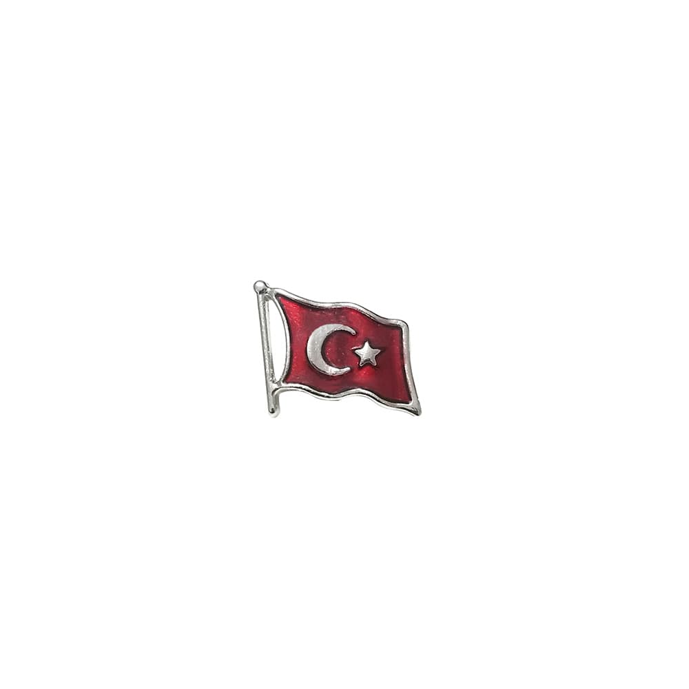 Gümüş Renk Dalğalı Türk Bayrağı Metal Yaka Rozeti 1 Adet Gümüş Renk Dalğalı Türk Bayrağı Metal Yaka Rozeti 1 Adet