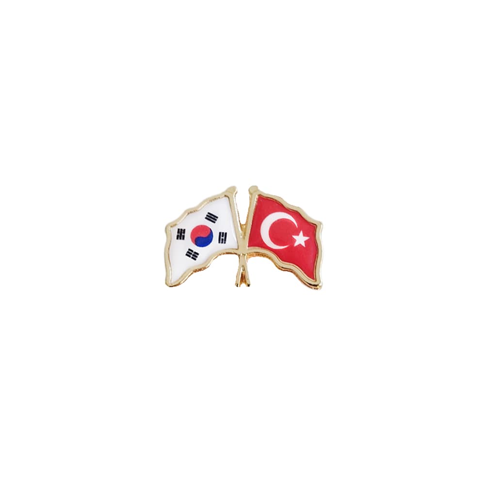 Güney Kore Türkiye Flamalı Bayrak Yaka Rozeti 1 Adet Güney Kore Türkiye Flamalı Bayrak Yaka Rozeti 1 Adet