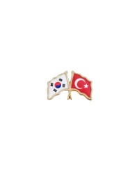 Güney Kore Türkiye Flamalı Bayrak Yaka Rozeti 1 Adet Güney Kore Türkiye Flamalı Bayrak Yaka Rozeti 1 Adet