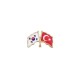 Güney Kore Türkiye Flamalı Bayrak Yaka Rozeti 1 Adet Güney Kore Türkiye Flamalı Bayrak Yaka Rozeti 1 Adet