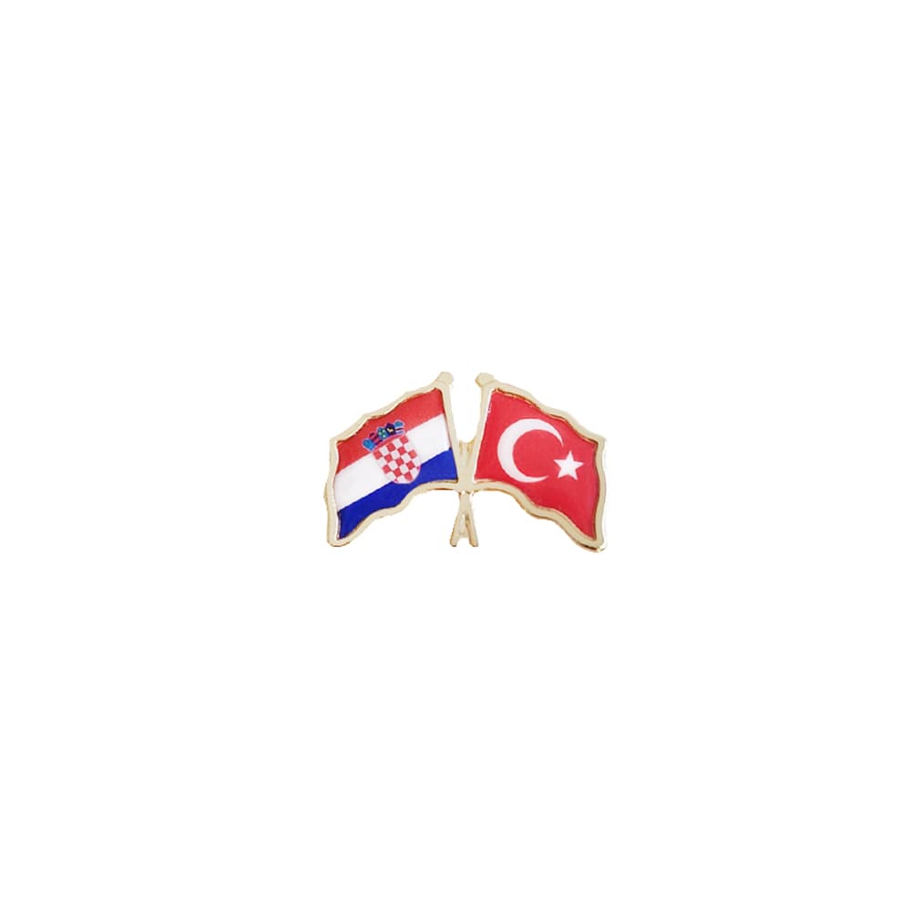 Hırvatistan Türkiye Flamalı Bayrak Yaka Rozeti 1 Adet Hırvatistan Türkiye Flamalı Bayrak Yaka Rozeti 1 Adet