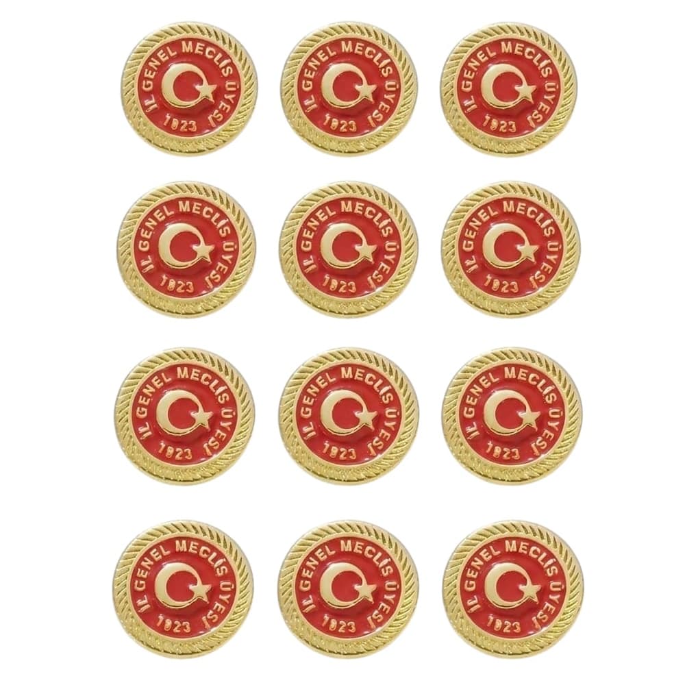 İl Genel Meclis Üyesi Yazılı Gold Renk Metal Yaka Rozeti 1 Paket 12li İl Genel Meclis Üyesi Yazılı Gold Renk Metal Yaka Rozeti 1 Paket 12li