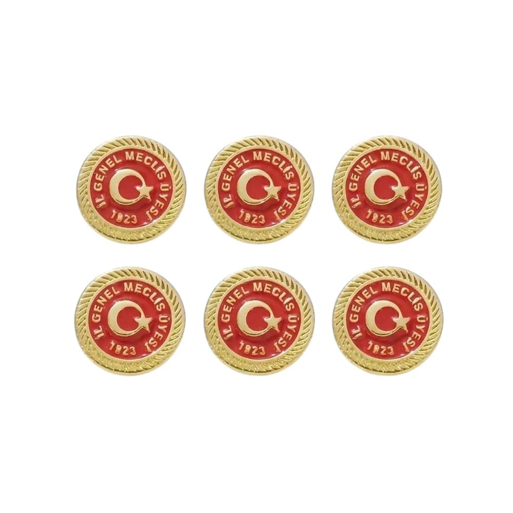 İl Genel Meclis Üyesi Yazılı Gold Renk Metal Yaka Rozeti 1 Paket 6li İl Genel Meclis Üyesi Yazılı Gold Renk Metal Yaka Rozeti 1 Paket 6li