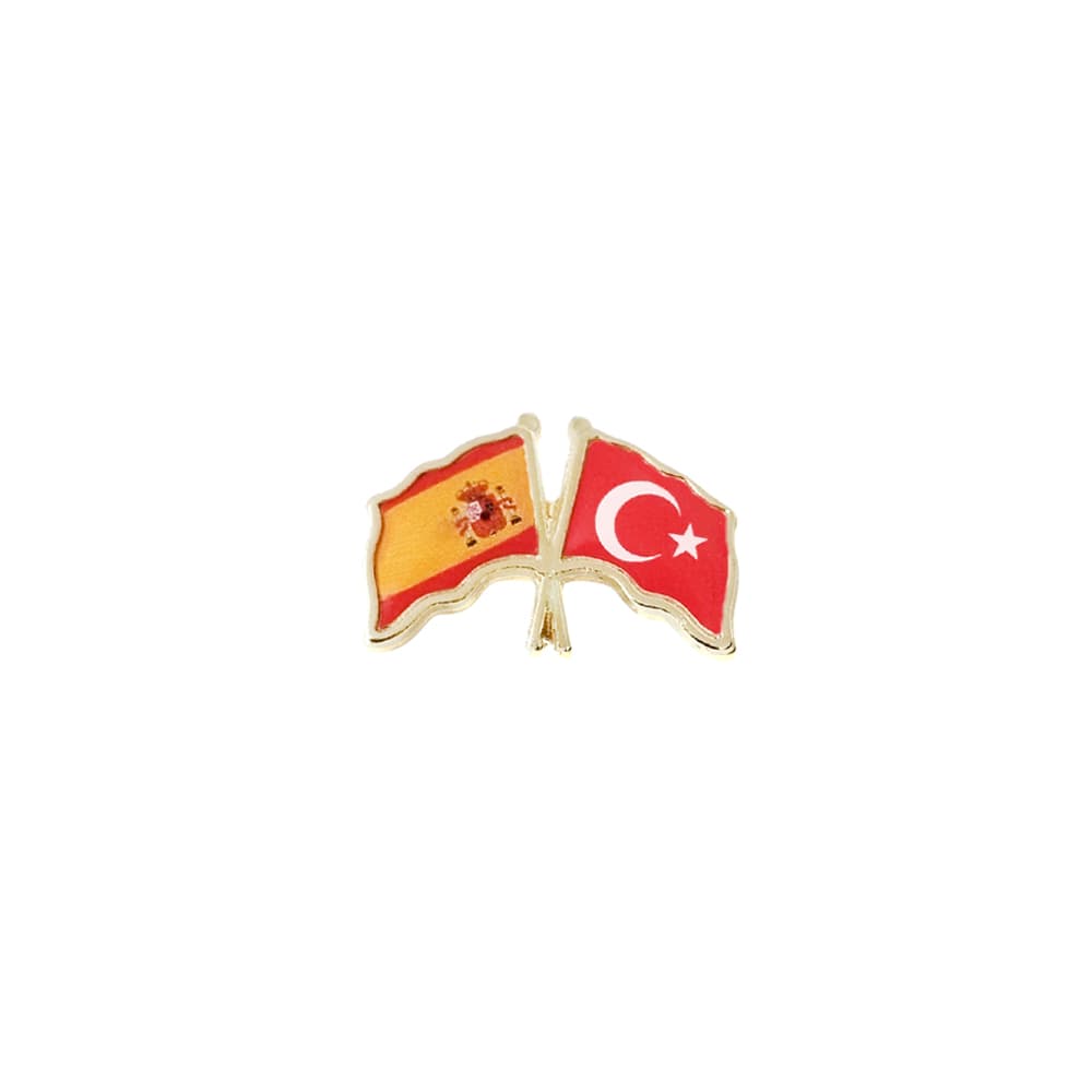 İspanya Türkiye Flamalı Bayrak Yaka Rozeti 1 Adet İspanya Türkiye Flamalı Bayrak Yaka Rozeti 1 Adet