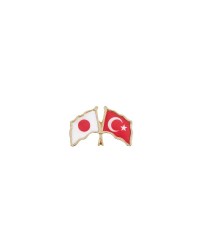 Japonya Türkiye Flamalı Bayrak Yaka Rozeti 1 Adet Japonya Türkiye Flamalı Bayrak Yaka Rozeti 1 Adet