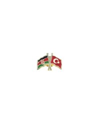 Kenya Türkiye Flamalı Gold Renk Metal Yaka Rozeti 1 Adet Kenya Türkiye Flamalı Gold Renk Metal Yaka Rozeti 1 Adet