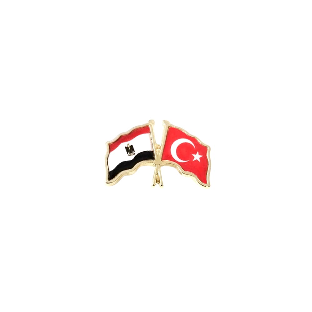 Mısır Türkiye Flamalı Bayrak Yaka Rozeti 1 Adet Mısır Türkiye Flamalı Bayrak Yaka Rozeti 1 Adet