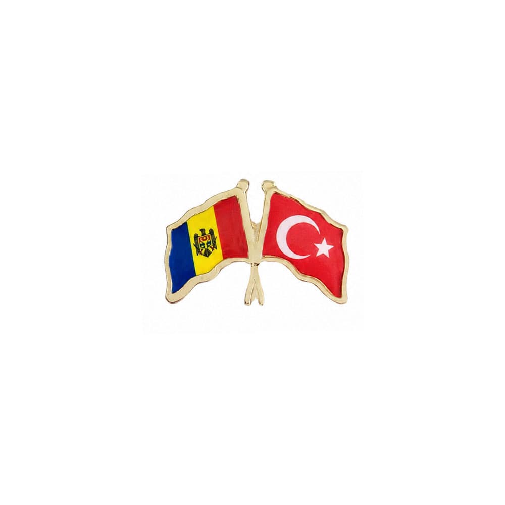 Moldova Türkiye Flamalı Bayrak Yaka Rozeti 1 Adet Moldova Türkiye Flamalı Bayrak Yaka Rozeti 1 Adet
