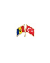 Moldova Türkiye Flamalı Bayrak Yaka Rozeti 1 Adet Moldova Türkiye Flamalı Bayrak Yaka Rozeti 1 Adet