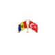 Moldova Türkiye Flamalı Bayrak Yaka Rozeti 1 Adet Moldova Türkiye Flamalı Bayrak Yaka Rozeti 1 Adet