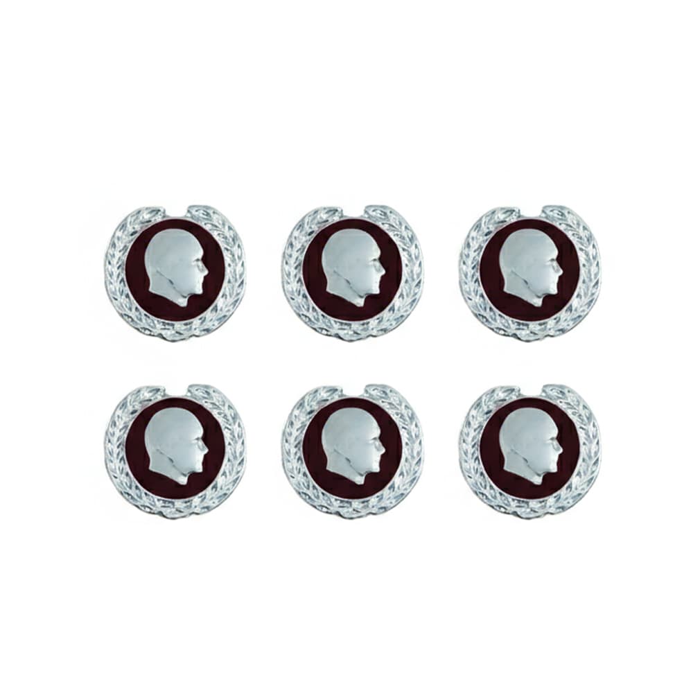 Siyah Defne Çelengi İşlemeli Atatürk Silüetli Metal Yaka Rozeti 1 Paket 6lı Siyah Defne Çelengi İşlemeli Atatürk Silüetli Metal Yaka Rozeti 1 Paket 6lı