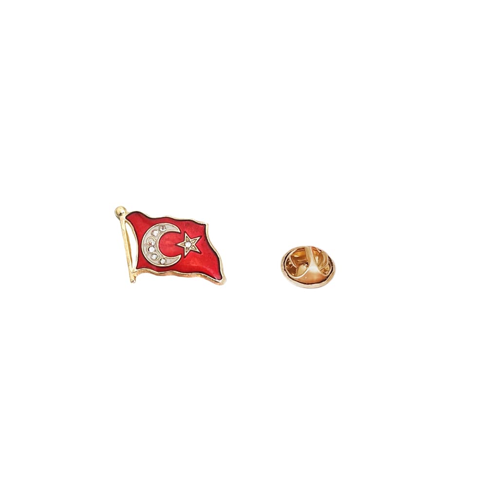 Taşlı Dalgalı Türk Bayrağı Yaka Rozeti 1 Adet Taşlı Dalgalı Türk Bayrağı Yaka Rozeti 1 Adet