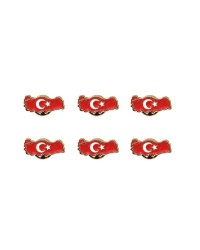 Türkiye Haritası Ay Yıldız Metal Yaka Rozeti 1 Paket 6lı Türkiye Haritası Ay Yıldız Metal Yaka Rozeti 1 Paket 6lı
