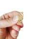 Gold Renk Ay Yıldızlı Uluyan Kurt Metal Yaka Rozeti 1 Paket 12'li