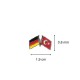 Almanya Türkiye Flamalı Metal Yaka Rozeti 1 Paket 12 li