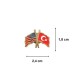 Amerika Türkiye Flamalı Gold Renk Metal Rozet 1 Adet