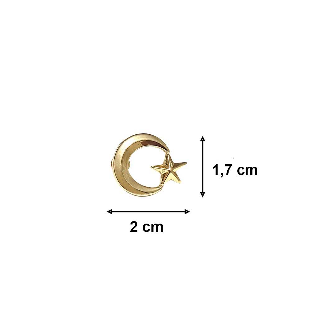 Ay Yıldız Gold Renk Metal Yaka Rozeti 1 Adet
