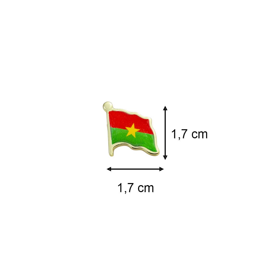Burkina Faso Bayrağı Zamak Metal Yaka Rozeti 1 Adet