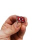 Gümüş Renk Dalğalı Türk Bayrağı Metal Yaka Rozeti 1 Adet