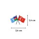Doğu Türkistan Azerbaycan ve Türk Bayrak Flamalı Yaka Rozeti 1 Adet