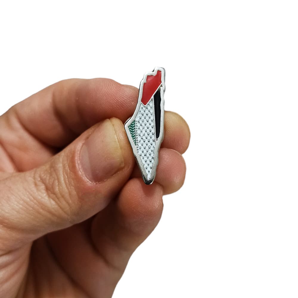 Filistin Haritası Gümüş Renk Metal Yaka Rozeti 1 Adet