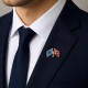 Göktürk ve Türk Bayrağı Yaka Rozeti 1 Paket 12li
