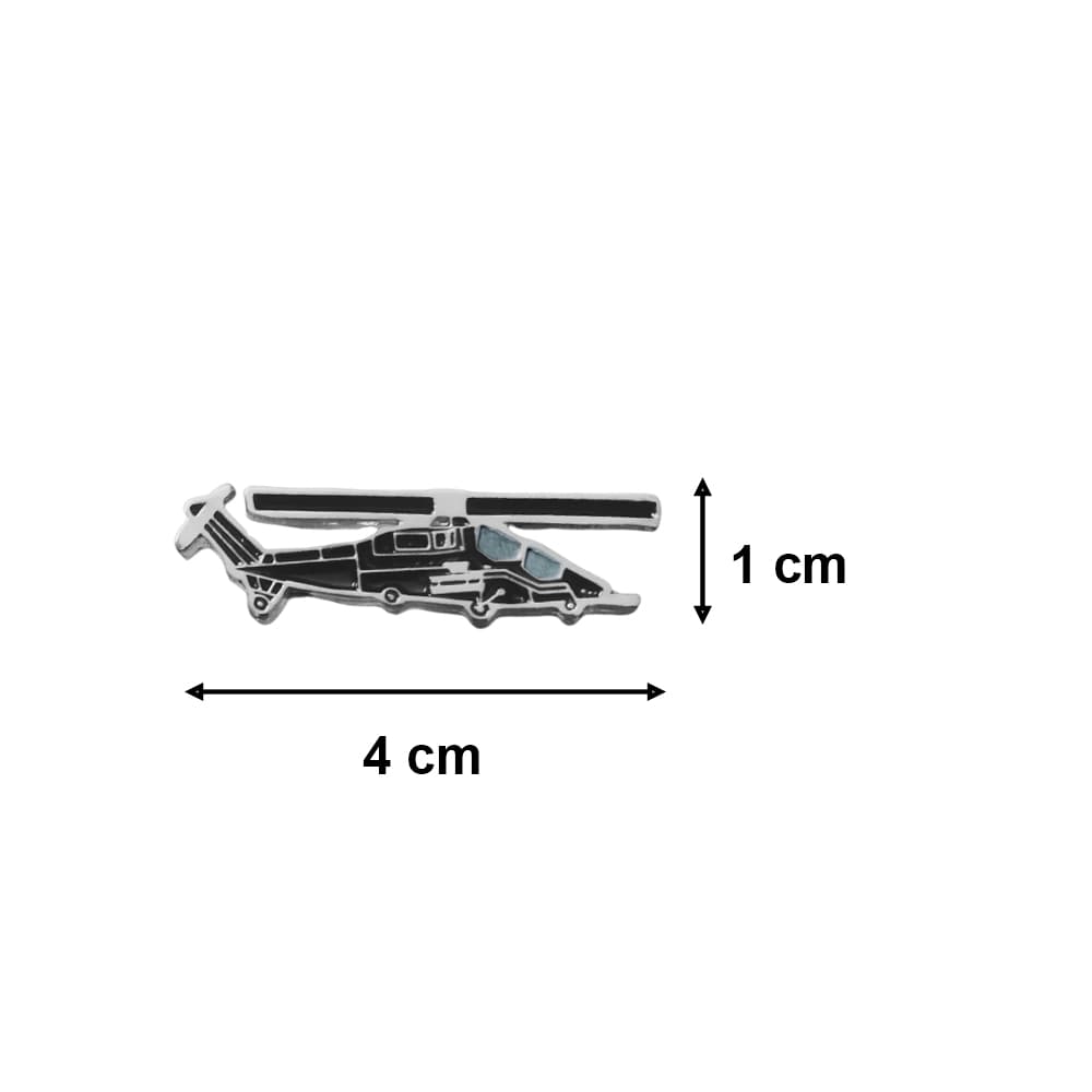 Gümüş Renk Helikopter Metal Yaka Rozeti 1 Adet