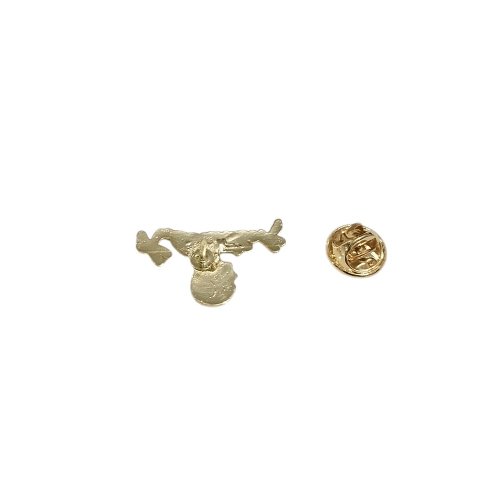 Atatürk Silüet İmza Tasarımlı Gold Renk Metal Yaka Rozeti 1 Paket 12li
