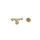 Atatürk Silüet İmza Tasarımlı Gold Renk Metal Yaka Rozeti 1 Paket 12li