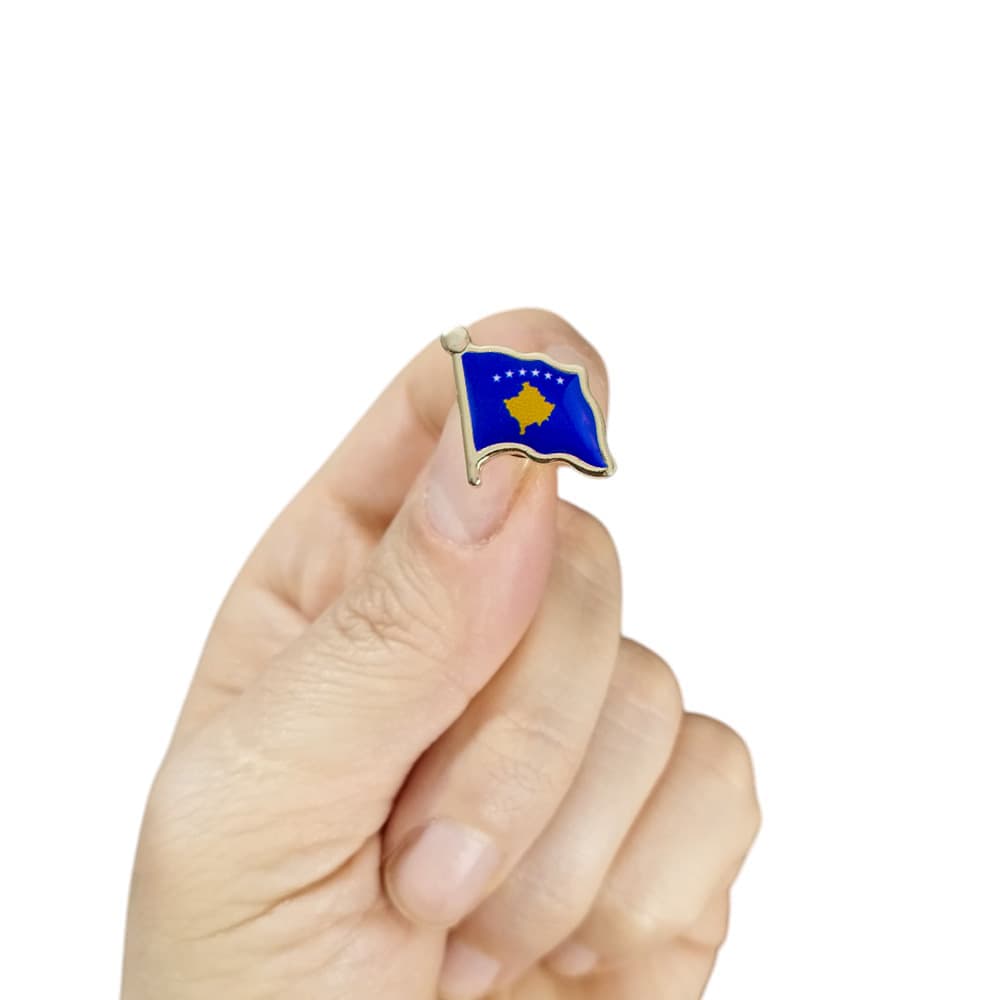 Kosova Bayrağı Zamak Metal Yaka Rozeti 1 Adet