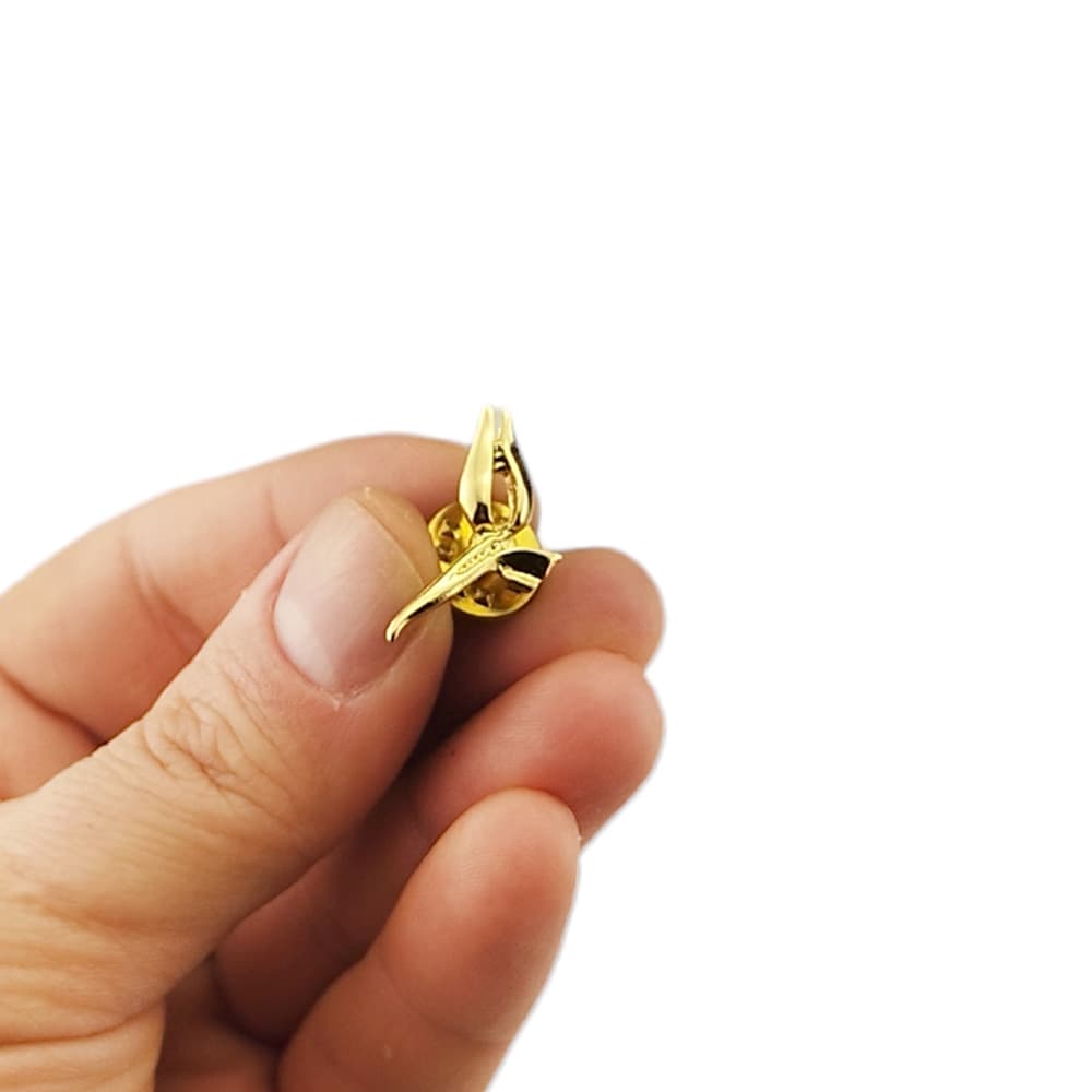Lale Modeli Gold Renk Metal Yaka Rozeti 1 Adet