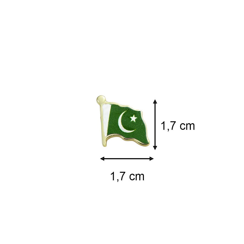 Pakistan Bayrağı Zamak Metal Yaka Rozeti 1 Adet