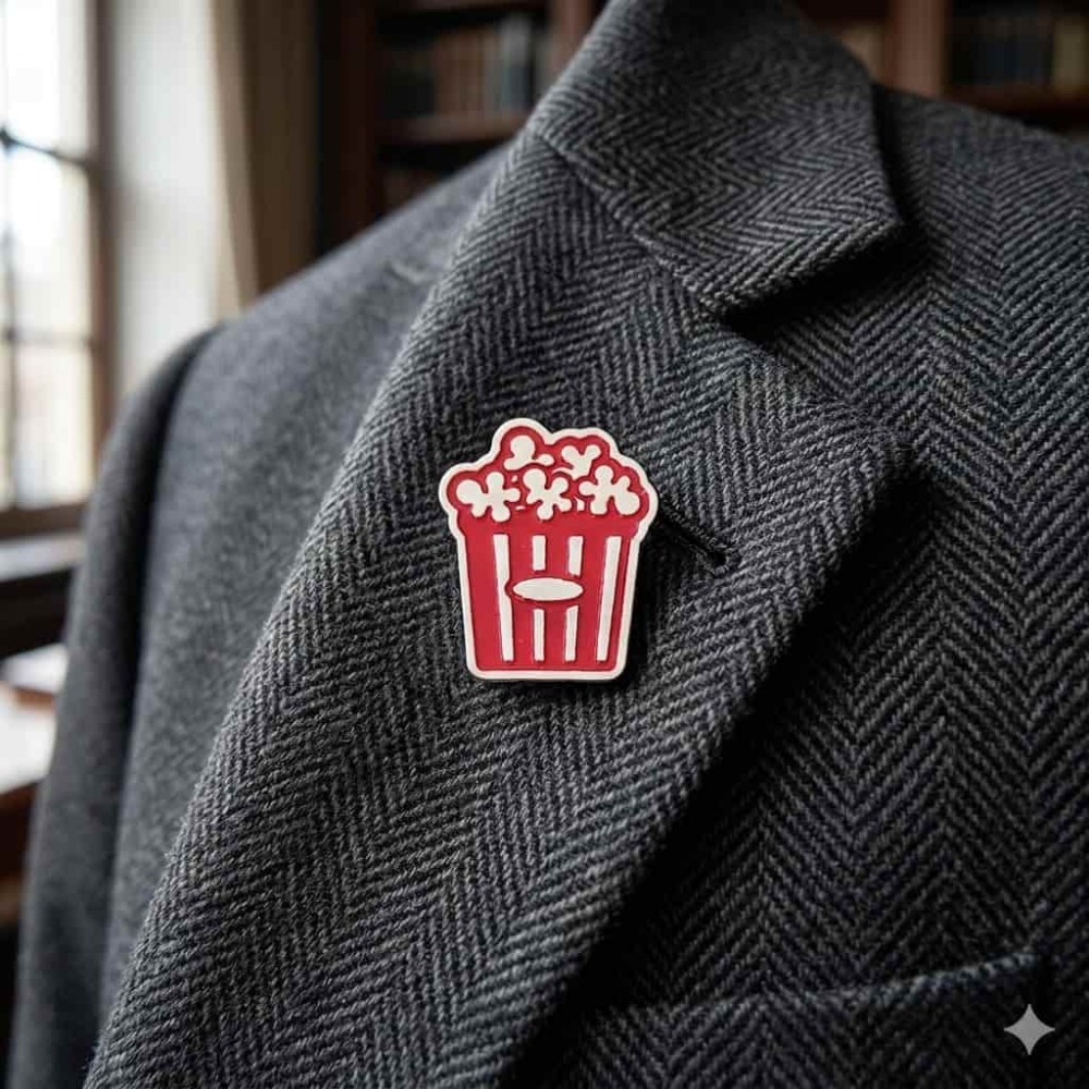 Popcorn Patlamış Mısır Kırmızı Kova Tasarımlı Metal Yaka Rozeti 1 Adet Popcorn Patlamış Mısır Kırmızı Kova Tasarımlı Metal Yaka Rozeti 1 Adet