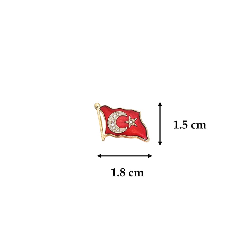 Taşlı Dalgalı Türk Bayrağı Yaka Rozeti 1 Adet Taşlı Dalgalı Türk Bayrağı Yaka Rozeti 1 Adet