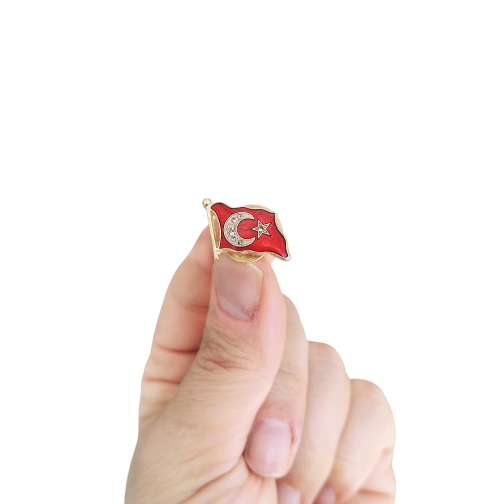 Taşlı Dalgalı Türk Bayrağı Yaka Rozeti 1 Adet Taşlı Dalgalı Türk Bayrağı Yaka Rozeti 1 Adet