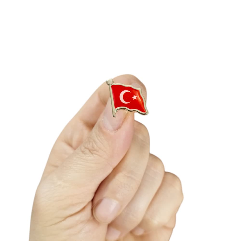 Türk Bayrağı Zamak Metal Yaka Rozeti 1 Adet