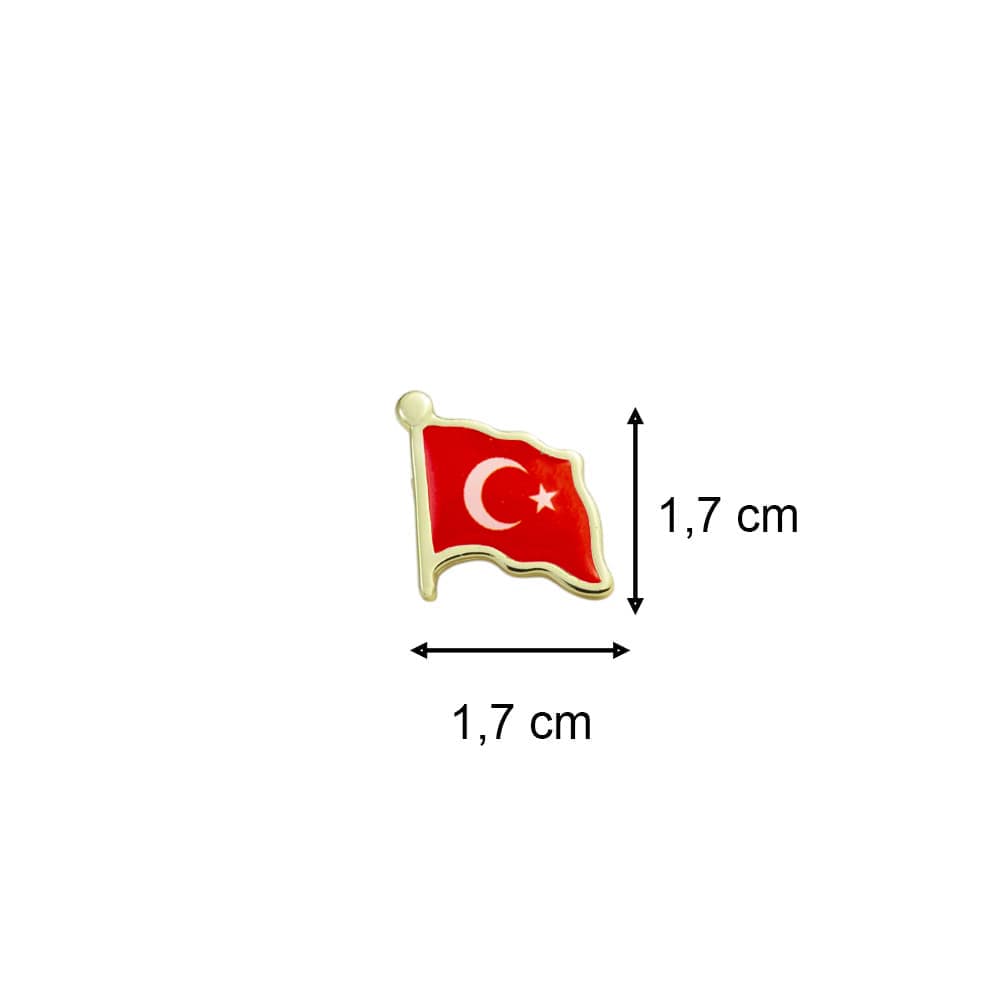 Türk Bayrağı Zamak Metal Yaka Rozeti 1 Adet