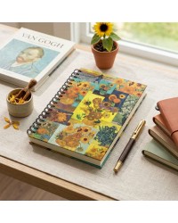 Van Gogh Ayçiçekleri Kolajı Sert Kapak Spiralli Haftalık Planlayıcı Defter Van Gogh Ayçiçekleri Kolajı Sert Kapak Spiralli Haftalık Planlayıcı Defter