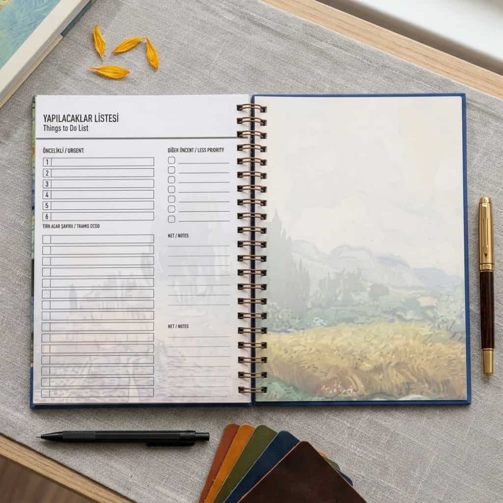Van Gogh Karma Eserler Kolajı Sert Kapak Spiralli Haftalık Planlayıcı Defter