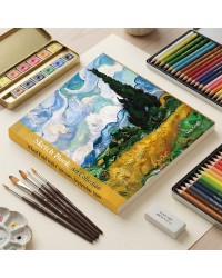 Van Gogh Buğday Tarlası ve Serviler Tasarımlı 20x20 cm Karakalem Eskiz Defteri (60 Yaprak) Van Gogh Buğday Tarlası ve Serviler Tasarımlı 20x20 cm Karakalem Eskiz Defteri (60 Yaprak)