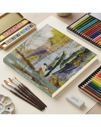 Van Gogh İlkbaharda Balık Avı Tasarımlı 20x20 cm Karakalem Eskiz Defteri (60 Yaprak)