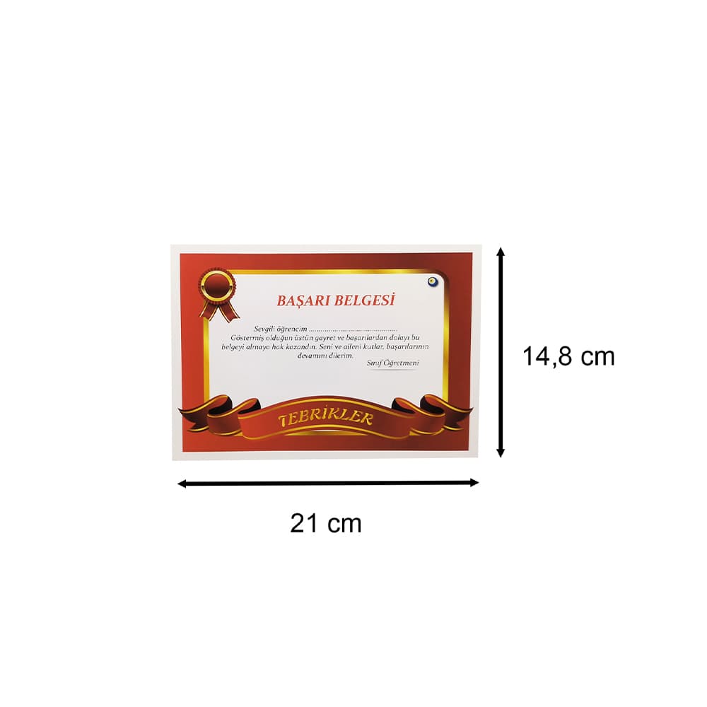 Kurdele Görsel Tasarımlı A5 Başarı Belgesi 1 Paket 20li Kurdele Görsel Tasarımlı A5 Başarı Belgesi 1 Paket 20li