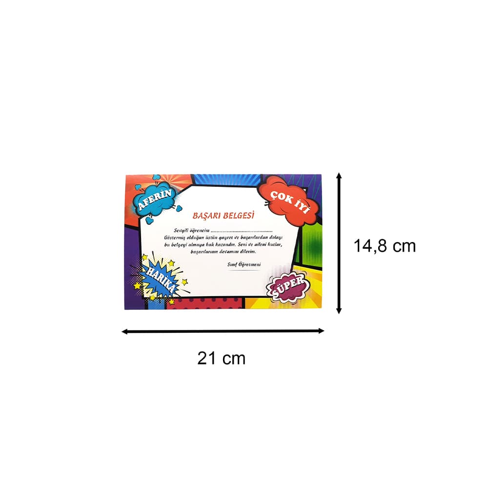 Motivasyon Yazılı Renkli A5 Başarı Belgesi 1 Paket 20li Motivasyon Yazılı Renkli A5 Başarı Belgesi 1 Paket 20li