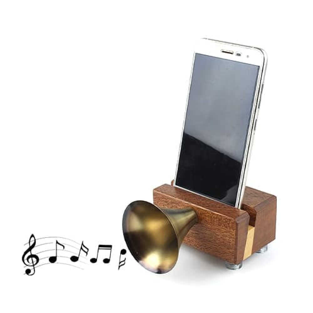 Gramofon Görüntülü Ahşap Telefon Ses Yükseltici 1 Adet.
