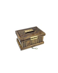 Anahtar için Şifre Bölümlü Ahşap Oyma Desenli Dekoratif Tip Box Bahşiş Kutusu 1 Adet Anahtar için Şifre Bölümlü Ahşap Oyma Desenli Dekoratif Tip Box Bahşiş Kutusu 1 Adet