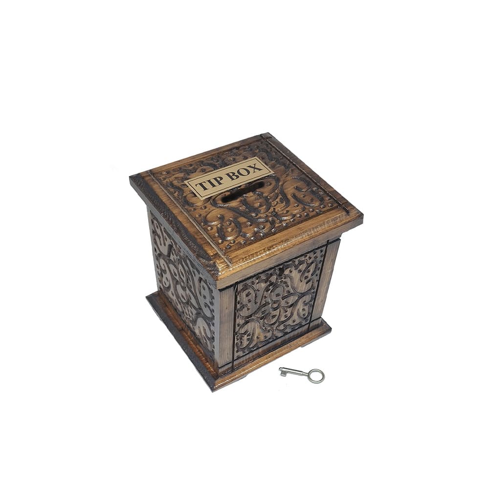 Oyma Desenli Ahşap Dikey Tip box Bahşiş Kutusu 1 Adet Oyma Desenli Ahşap Dikey Tip box Bahşiş Kutusu 1 Adet