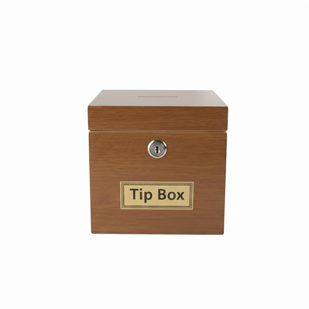 Küp Şeklinde Kilitli MDF Ahşap Tip Box Bahşiş Kutusu 1 Adet