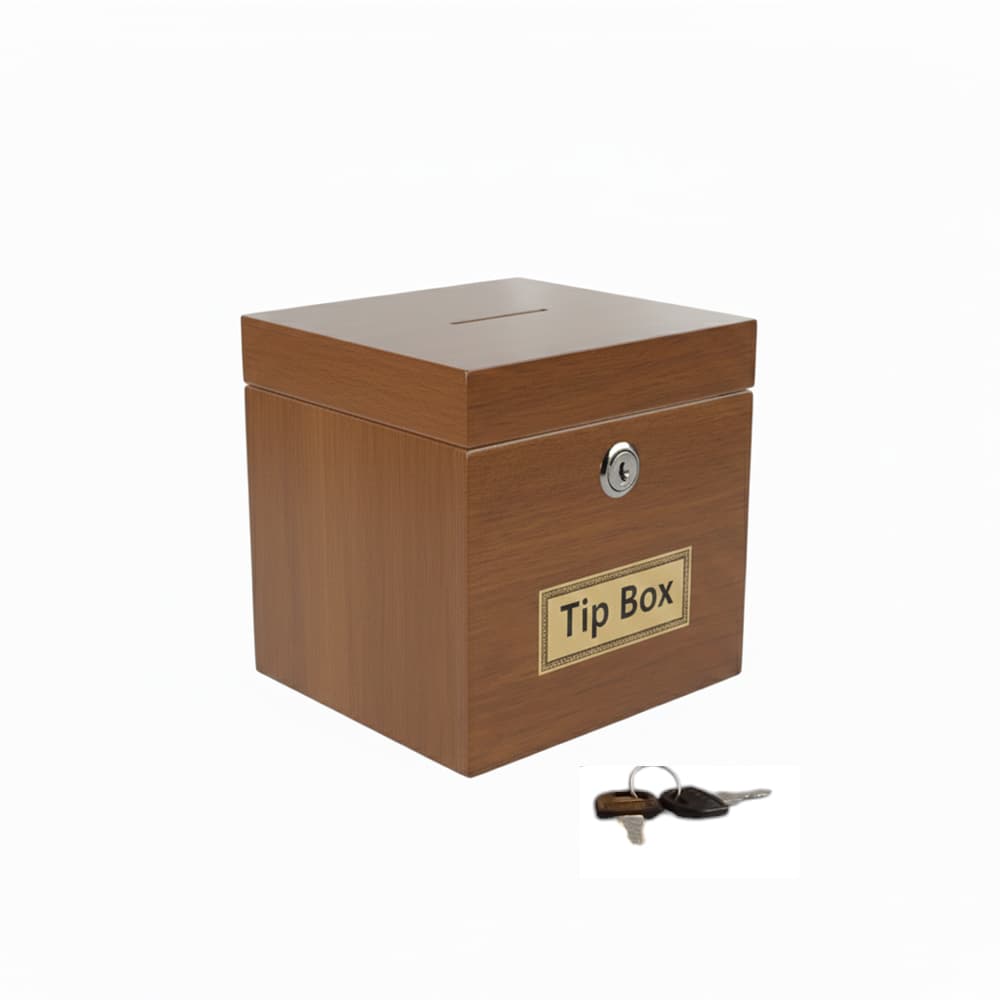 Küp Şeklinde Kilitli MDF Ahşap Tip Box Bahşiş Kutusu 1 Adet