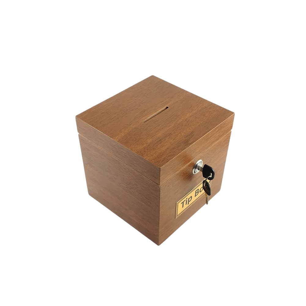 Küp Şeklinde Kilitli MDF Ahşap Tip Box Bahşiş Kutusu 1 Adet