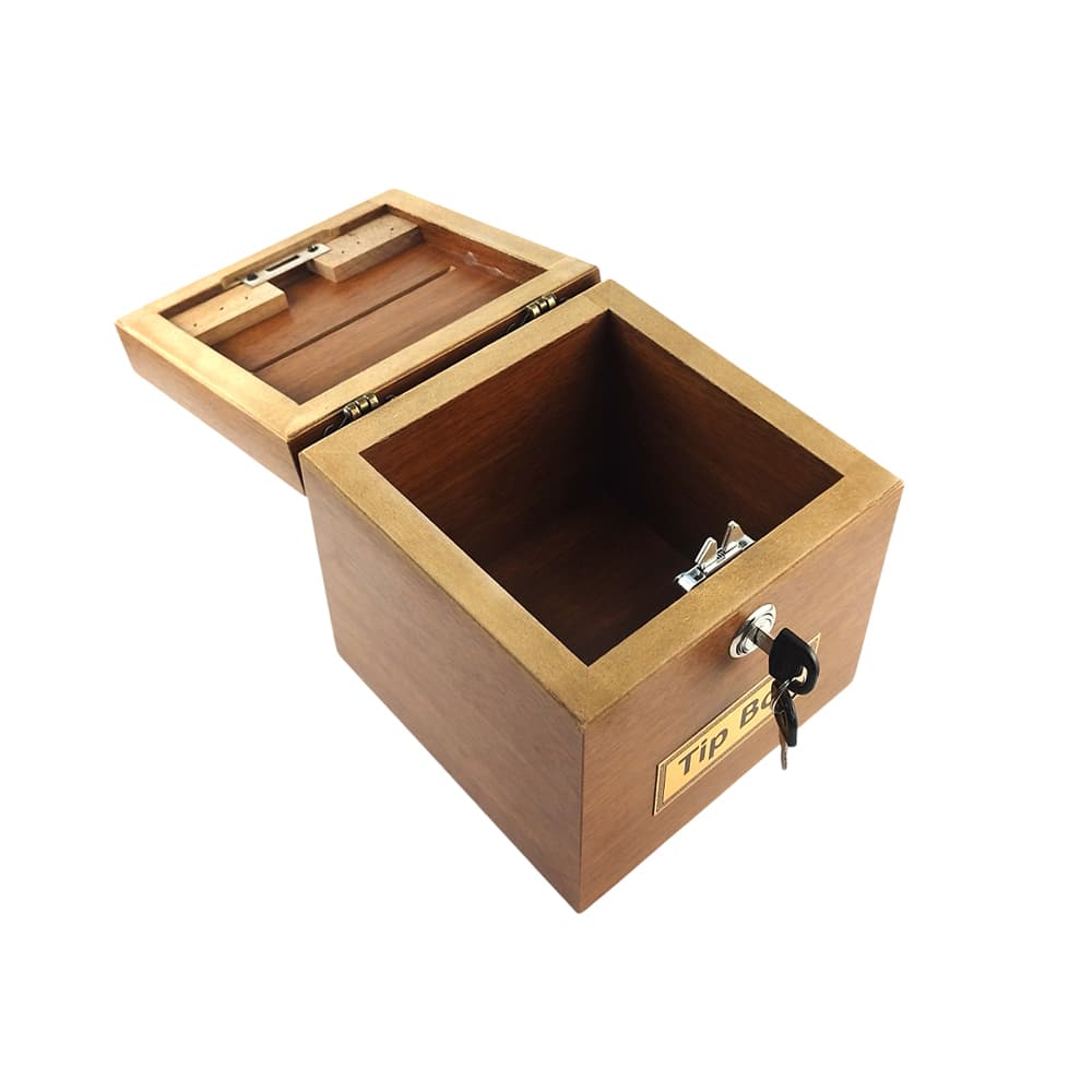 Küp Şeklinde Kilitli MDF Ahşap Tip Box Bahşiş Kutusu 1 Adet